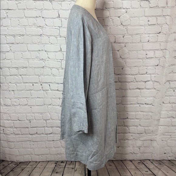 Eileen Fisher 100% Organic Cotton Loose Lightweight Blazer Duster Size L Large - Picture 5 of 13